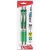 Pentel EnerGel Deluxe RTX Retractable Liquid Gel Pen 0.7mm Metal Tip Green Ink 2 Pack (BL77BP2D)