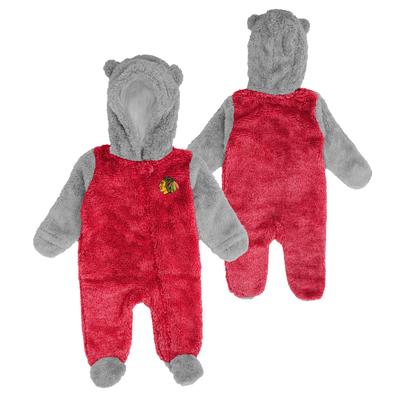 Chicago Blackhawks Game Nap Teddy Fleece Onsie – Neugeborene Image