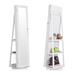 Latitude Run® Rotatable Jewelry Cabinet w/ Full Length Mirror Lockable Standing, Glass in White | 63 H x 15 W x 11 D in | Wayfair