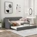 Harriet Bee Upholstered Daybed w/ Trundle Upholstered in Gray | 29.5 H x 78.6 W x 75.6 D in | Wayfair 00E454FF40C44E8B9F41CF346A02D55E