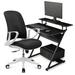 Inbox Zero 31.5" Desk & Chair for Office Home Wood/Metal in White/Black | 32.5 H x 31.5 W x 23 D in | Wayfair 9F73BB2FB20C45D0AAFBBF01C578C53B