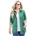 Plus Size Women's Liz&Me® Buttonfront Shirt by Liz&Me in Clover Green Stencil Paisley (Size 5X)