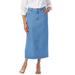 Plus Size Women's True Fit Stretch Denim Midi Skirt by Jessica London in Light Wash (Size 30 W)