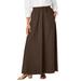 Plus Size Women's Linen Maxi Skirt by Jessica London in Chocolate (Size 20 W)