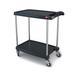 Metro MY1627-24BL 2 Level Polymer Utility Cart w/ 300 lb Capacity, Marine Ledges, Black