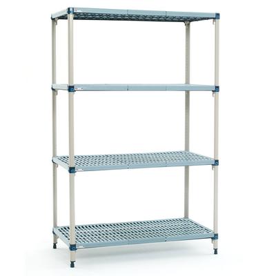 Metro Q356G3 48" NSF 4-Tier Polymer Shelf Kit - MetroMax Q, 18"W, 63"H, Blue