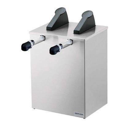 Server 07140 Twin Countertop Dispenser w/ (2) Pumps, 1 1/2 Gallon Pouches, 1 oz. Yield, Stainless Base, Silver