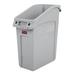 Rubbermaid 2026695 13 gal Rectangular Slim Jim Trash Can - 22 1/4"L x 11 9/50"W x 26"H, Gray, 13 Gallon