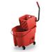 Rubbermaid FG758888RED 35 qt WaveBrake Mop Bucket Combo - Side Press Wringer, Plastic, Red, 35 Quart, Side-Press Wringer