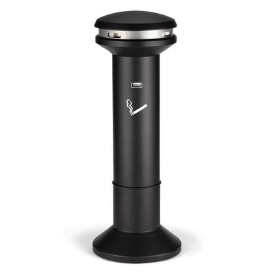 Rubbermaid FG9W3400BLA Pole Cigarette Receptacle w/ (1200) Butt Capacity, Domed Top, Snuff Plate, 1, 200 Butt Capacity, Black