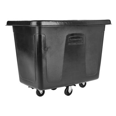 Rubbermaid FG461200 BLA Trash Cart w/ 400 lb Capacity, Black, Metal Frame