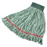 Rubbermaid FGA25206GR00 Medium Wet Mop Head - 5" Headband, 4 Ply Cotton/Synthetic Blend, Green, Looped End