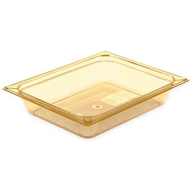 Carlisle 10420B13 2 1/2"D Half Size High Temp Food Pan - Stackable, Amber