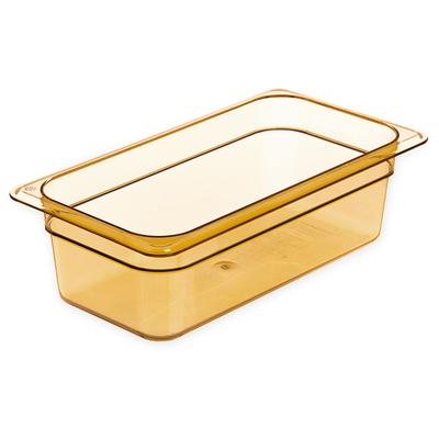 Carlisle 3086113 4"D Third Size High Temp Food Pan - Stackable, Amber