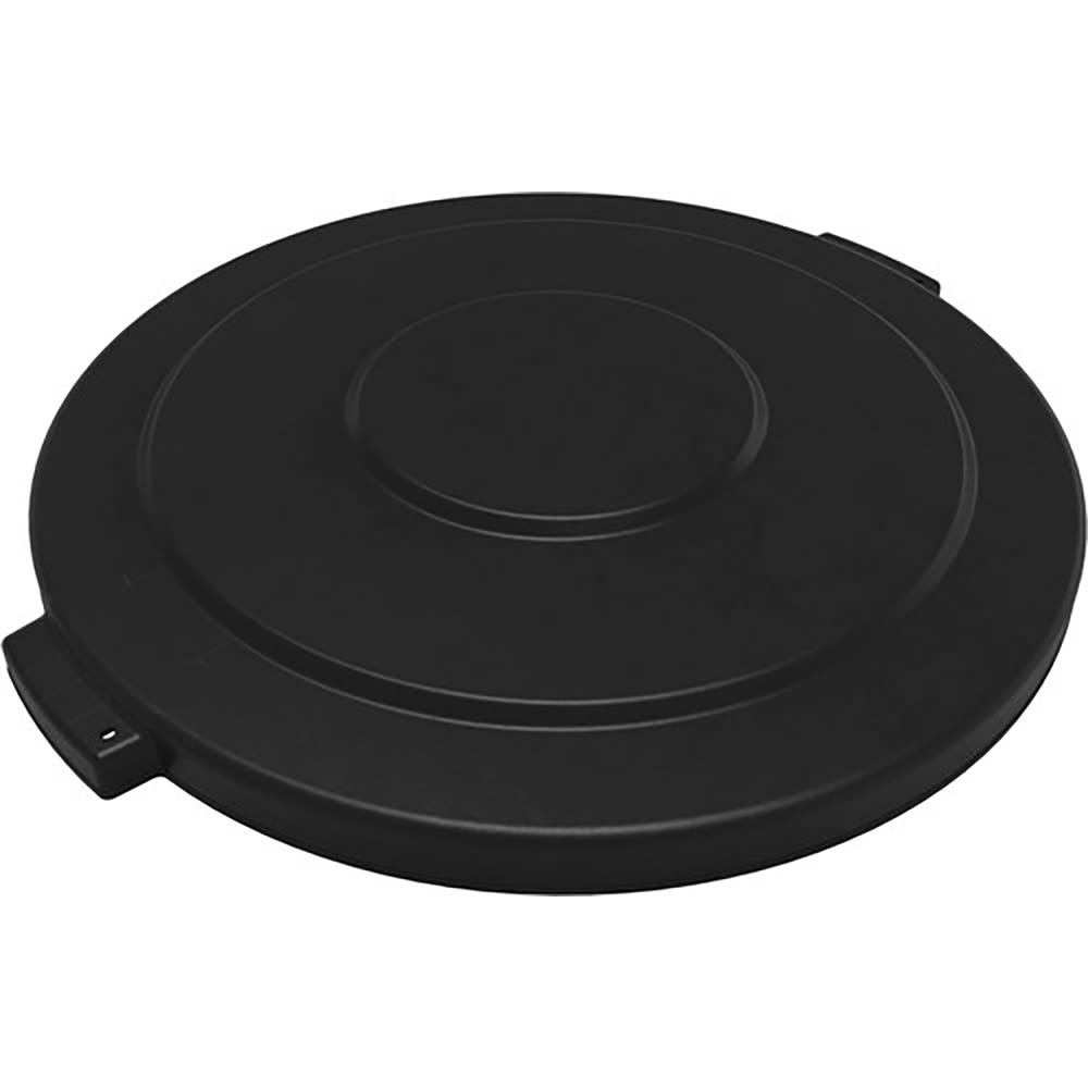 Carlisle 84105603 Round Flat Top Lid for 55 gal Trash Can - Plastic, Black, Case of 2