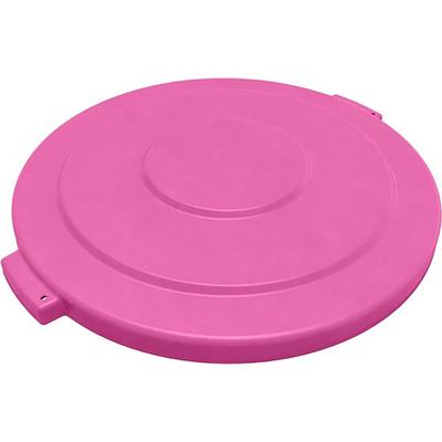 Carlisle 84105626 Round Flat Top Lid for 55 gal Trash Can - Plastic, Pink