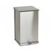 Detecto C-100 25 gal Rectangle Metal Step Trash Can, 27 3/4"L x 16 3/4"W x 17 3/4"H, Stainless, 100 Quart, Stainless Steel