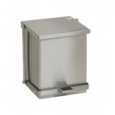 Detecto C16 4 gal Rectangle Metal Step Trash Can, 13"L x 11 3/4"W x 13"H, Stainless, Pedal Step, Stainless Steel