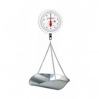 Detecto MCS-40DP Double Dial Hanging Scale w/ Galvanized Scoop & Chains, 40 lb, Black