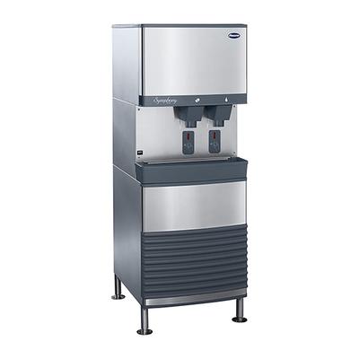Follett 110FB414A-S 425 lb Floor Model Water & Nugget Ice Dispenser for Commercial Ice Machines - 90 lb Storage, Cup Fill, 115v, Stainless Steel