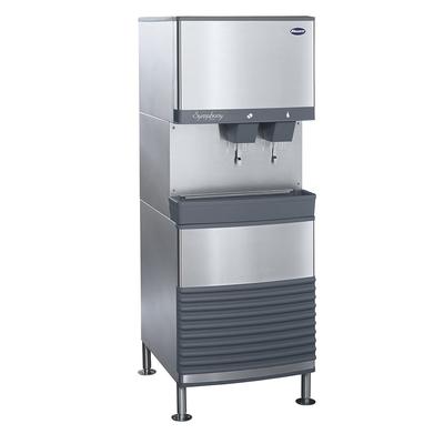Follett 25FB425W-L Symphony Plus 425 lb Freestanding Nugget Ice & Water Dispenser for Commercial Ice Machines - 25 lb Storage, Cup Fill, 115v, Lever Dispensing, Stainless Steel