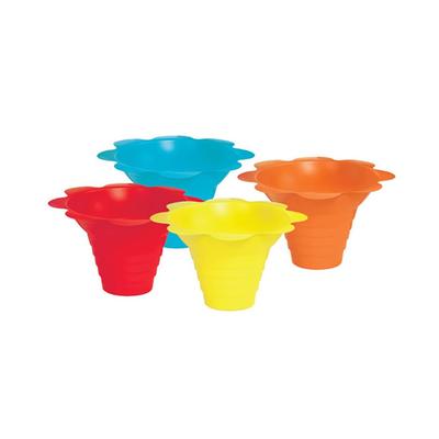 Paragon 6502 4 oz Snow Cone Flower Drip Tray Cups - Plastic, Assorted Colors