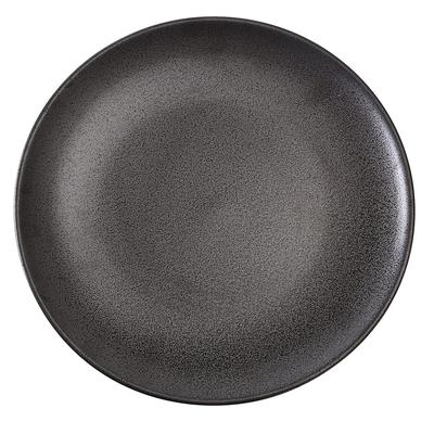 Yanco DB-110 10 1/2" Round Diamond Black Plate - Porcelain, Black
