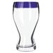 Libbey 92316 16 oz Aruba Beer Glass w/ Cobalt Blue Rim, 16 Ounce, Clear