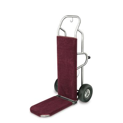Forbes Industries 1570-CK-PS Bellman's Handtruck w/ 23 1/2" Fold Up Dropnose & Wrap Around Carpet - Polished Steel, Stainless Steel