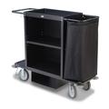 Forbes Industries 2103 Housekeeping Cart w/ (2) Shelves & (1) Bag - 30"W x 19"D x 36"H, Steel, Black