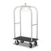 Forbes Industries 2511-SS Luggage Cart w/ (2) Push Bars & Carpeted Deck - 42 1/2"L x 24"W x 76"H, Brushed Steel, Black