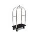 Forbes Industries 2521-PDT Birdcage Luggage Cart w/ Carpeted Deck - 43"L x 24"W x 78"H, Polished Diamond Textured Steel, Chrome