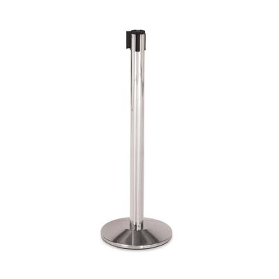 Forbes Industries 2712 40"H Crowd Control Stanchion w/ 7 ft Belt - Polished Stainless Steel