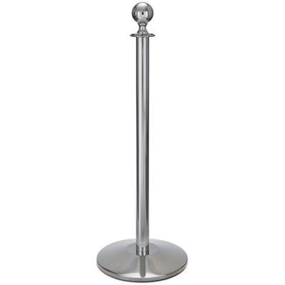 Forbes Industries 2745 40 3/4"H Crowd Control Stanchion w/ Hook Ring & Ball Finial - Polished Stainless Steel