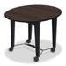 Forbes Industries 4954 Oval Room Service Table w/ (2) Bi Fold Drop Leaves - 43"L x 35"W, Laminate/Black Steel, Thunderstorm, Brown