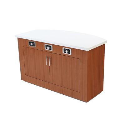 Forbes Industries 5210-5-H3 60" Mobile Induction Table w/ 3 Holding/Warming Units - Glass Cook Top, 120v, Stainless Steel