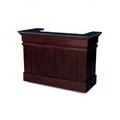 Forbes Industries 5781-5 Mobile Bar w/ (1) Sink & (2) Speed Rails - 56"L x 30"W x 48"H, Wood Veneer w/ Avonite Top, Brown