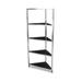 Forbes Industries 6556 Euclid Corner Mobile Display Tower w/ (4) Shelves & Steel Frame - 36"L x 19 1/2"W x 78 1/2"H, Brown