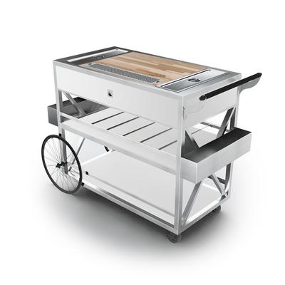Forbes Industries F35-5523 56" Portable Bar w/ Laminate Cabinet & Butcher Block Work Surface - 28"D x 38"H, White