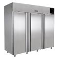 U-Line UCRE585-SS71A 85" 3 Section Reach In Refrigerator, (3) Left/Right Hinge Solid Door, 115v, 9 Shelves, Silver