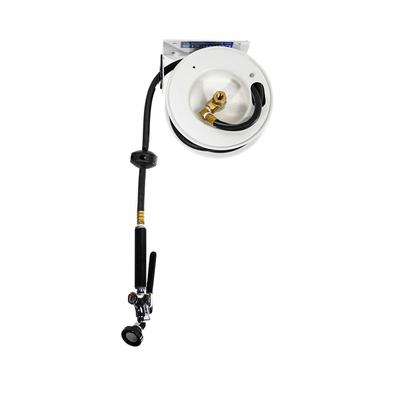 Fisher 29841 20 ft Undercounter Hose Reel Assembly w/ Utility Spray Valve - 1/2" NPT, Silver