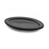 Elite Global Solutions M128OV-B 12" x 8 1/2" Oval Venetian Platter - Melamine, Black