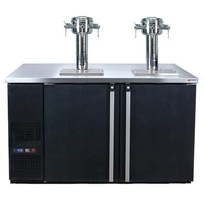 Micro Matic MDD58W-E-D 59 1/2" Dual Zone Wine Dispenser w/ (8) 1/6 Size Keg Capacity - 8 Columns & 8 Taps, Black, 115v