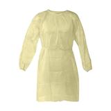 Strong 5202 Full Length Cover Gown w/ Elastic Cuffs & Tie Closure - Yellow, X-Large, Extra-Large, Tie Closures