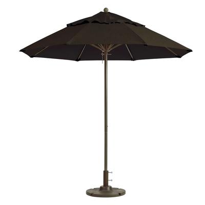 Grosfillex 98300231 7 1/2 ft Round Top Windmaster Umbrella - Charcoal Gray Fabric, Aluminum Pole