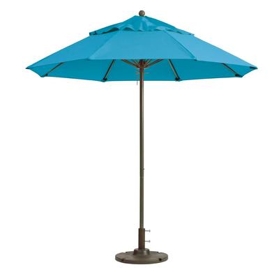 Grosfillex 98319431 7 1/2 ft Round Top Windmaster Umbrella - Sky Blue Fabric, Aluminum Pole