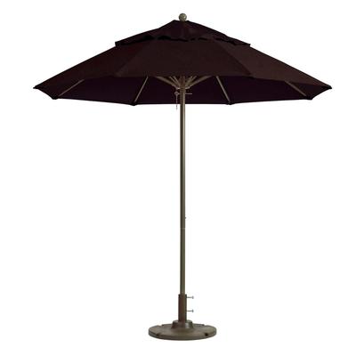 Grosfillex 98801731 9 ft Round Top Windmaster Umbrella - Black Fabric, Aluminum Pole, 9' Diameter