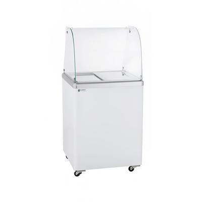 Excellence Industries EDC-4CHC 24 3/4" Stand Alone Ice Cream Dipping Cabinet w/ 3 Tub Capacity - White, 115v