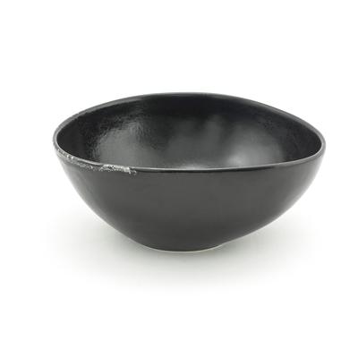Front of the House BBO034BKP20 60 oz Round Kiln Bowl - Porcelain, Pepper, Black