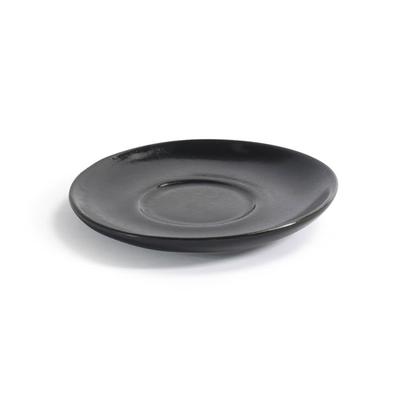 Front of the House DCS059BKP23 4 3/4" Round Kiln Saucer - Porcelain, Pepper, Black